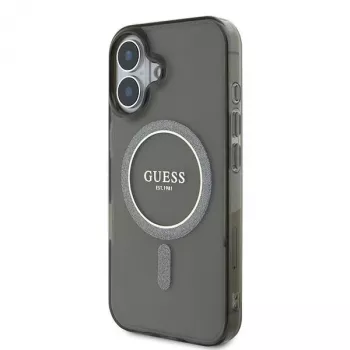 Guess GUHMP16MHFGEREK iPhone 16 Plus 6.7 Black Hardcase IML Glitter Circle MagSafe
