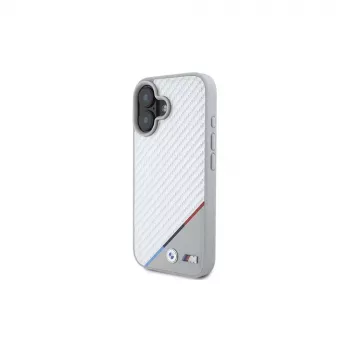 BMW M Carbon Tricolor Line Hardcase for iPhone 16 6.1 inch - Grey MagSafe