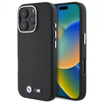 BMW M Smooth Full Wrapped Metal Hard Case for Apple iPhone 16 Pro - Black
