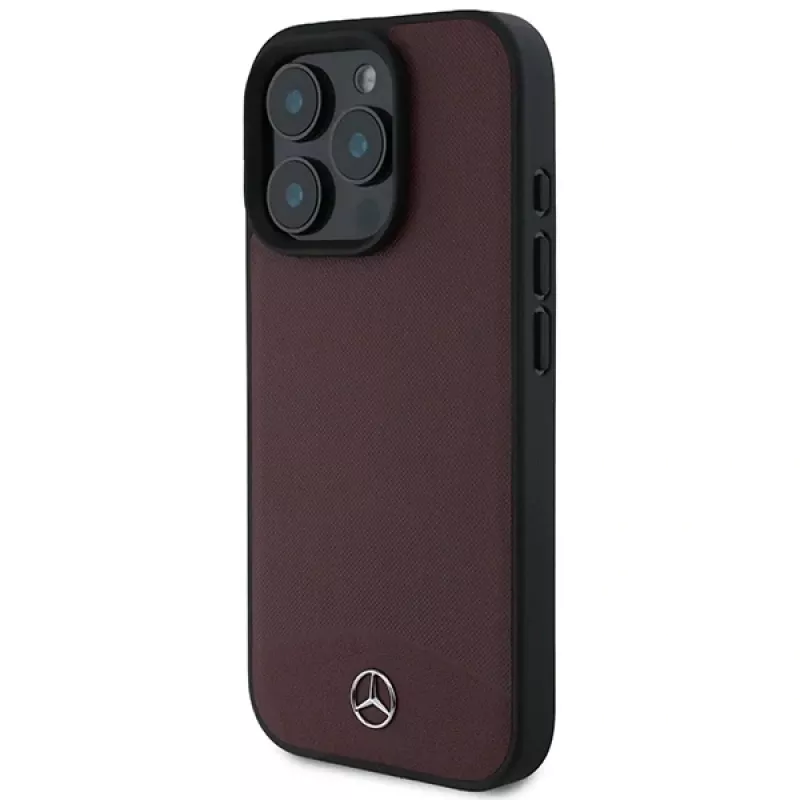 Mercedes-Benz MEHMP16L23RBARR Hardcase for iPhone 16 Pro 6.3 inch Red Textured and Plain Leather MagSafe