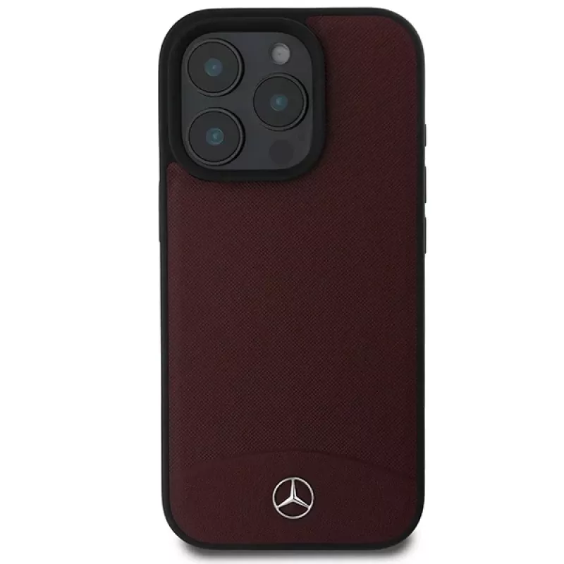 Mercedes-Benz MEHMP16L23RBARR Hardcase for iPhone 16 Pro 6.3 inch Red Textured and Plain Leather MagSafe