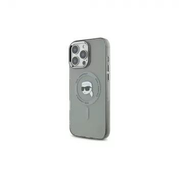 Karl Lagerfeld KLHMP16LHLSKIK Hardcase IML Metal Karl Head MagSafe for Apple iPhone 16 Pro 6.3 inch Black