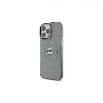 Karl Lagerfeld KLHMP16XHLSCHK Hardcase for iPhone 16 Pro Max 6.9 inch Black IML Metal Choupette Head MagSafe