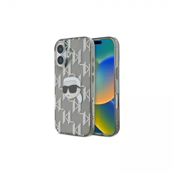 Karl Lagerfeld IML Karl Head Electroplated Case for iPhone 16 (Black)