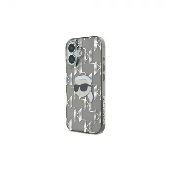 Karl Lagerfeld IML Karl Head Electroplated Case for iPhone 16 (Black)