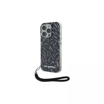 Karl Lagerfeld Zebra With Cord Case for iPhone 16 Pro, Purple