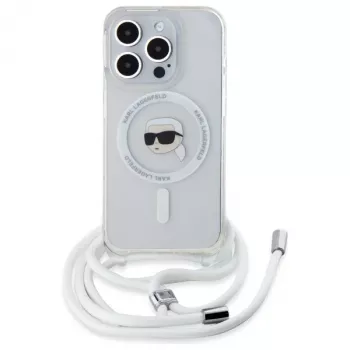 Karl Lagerfeld KLHMP16XHCKHNT iPhone 16 Pro Max 6.9 inch Hardcase Transparent Crossbody IML Karl Head Magsafe