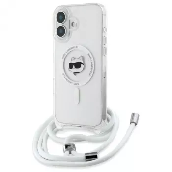 Karl Lagerfeld KLHMP16SHCCHNT iPhone 16 6.1 Hardcase Transparent IML Choupette Head & Cord Magsafe