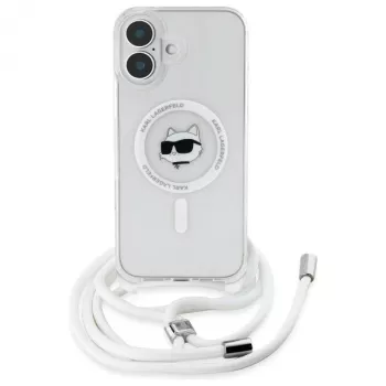 Karl Lagerfeld KLHMP16SHCCHNT iPhone 16 6.1 Hardcase Transparent IML Choupette Head & Cord Magsafe