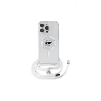 Karl Lagerfeld KLHMP16XHCCHNT iPhone 16 Pro Max 6.9 Hardcase Transparent IML Choupette Head & Cord Magsafe