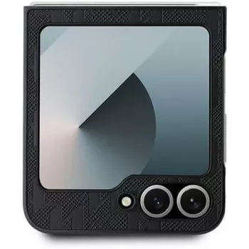 Karl Lagerfeld KLHCZF6PGKSKIHK Saffiano Monogram Hard Case for Samsung Galaxy Z Flip 6 / Z Flip 7 FE, Black