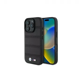 BMW M Perforated And Stitched Line Hardcase for Apple iPhone 16 Pro 6.3 inch Black MagSafe