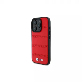 BMW M Collection Perforated and Stitched Line Hardcase for Apple iPhone 16 Pro 6.3 inch Red MagSafe