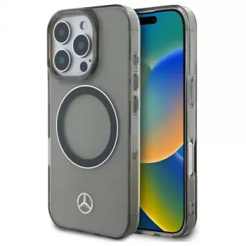 Mercedes-Benz iPhone 16 Pro Max 6.9 inch Hardcase Silver Ring MagSafe Black