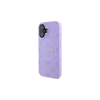 Guess GUHMP16MPSAPSMEU iPhone 16 Plus 6.7 inch Purple Hardcase Saffiano Peony Classic Logo MagSafe