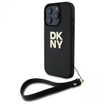 DKNY DKHCP16LPBSWSK iPhone 16 Pro 6.3 inch Black Hard Case with Wrist Strap and Stock Logo