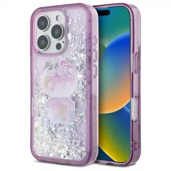 Hello Kitty HKHCP16LL50PPU iPhone 16 Pro 6.3 inch Purple Hardcase Liquid Glitter 50th Anniversary Party