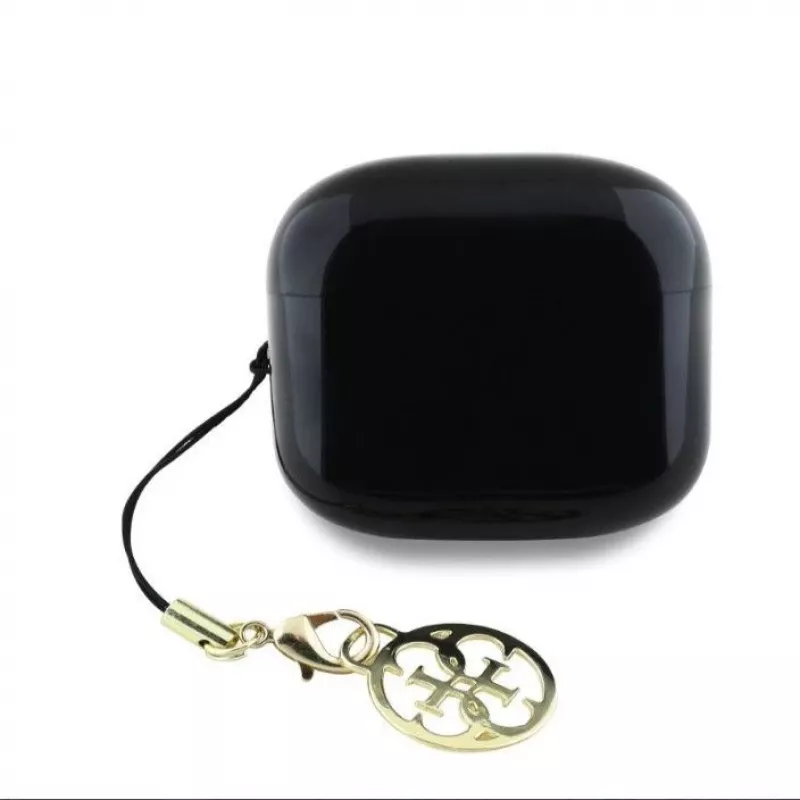 Guess Glossy Effect Printed Classic Logo & Charm TWS Bluetooth Earbuds with Charging Case (Black)