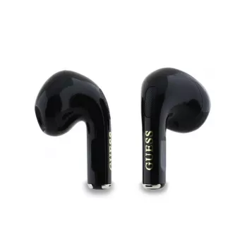 Guess Glossy Effect Printed Classic Logo & Charm TWS Bluetooth Earbuds with Charging Case (Black)