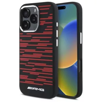 AMG AMHMP16L24SSRRK Hardcase Silicone Graphics MagSafe for Apple iPhone 16 Pro 6.3 inch Black