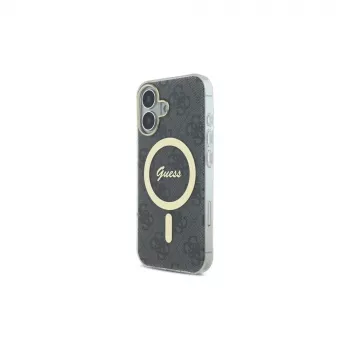 Guess GUHMP16SH4STK Hardcase for Apple iPhone 16 6.1 inch Black IML 4G MagSafe
