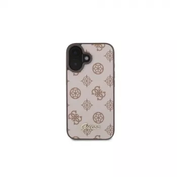 Guess Peony Script MagSafe Case for iPhone 16 (Brown)
