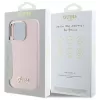 Guess GUHCP16LSMBSLP iPhone 16 Pro 6.3 inch Pink Silicone Hard Case with Script Metal Logo & Frame
