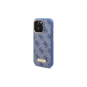Guess GUHMP16LU4GPRB iPhone 16 Pro 6.3 inch Blue Hardcase 4G Logo Plate MagSafe