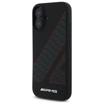 AMG AMHMP16S2SCFR iPhone 16 6.1 inch Black Hardcase Checkered Flag Pattern MagSafe
