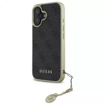 Guess GUHCP16SGF4GGR iPhone 16 6.1 inch Black Hard Case 4G Charms Collection