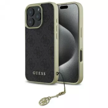 Guess GUHCP16LGF4GGR iPhone 16 Pro 6.3 inch Black Hardcase 4G Charms Collection