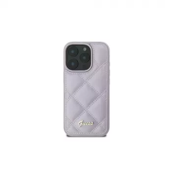 Guess GUHCP16SPSQSQSU Quilted Metal Logo Hard Case for Apple iPhone 16 6.1-inch - Light Purple