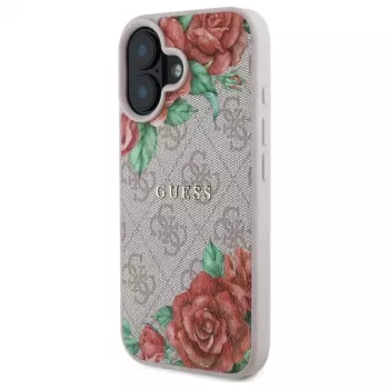 Guess GUHMP16SP4ROPEMCP Hardcase for Apple iPhone 16 6.1 inch Pink Floral Print MagSafe