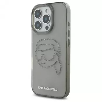 Karl Lagerfeld IML Rhinestones Karl Head Case for iPhone 16 Pro Max (Black)