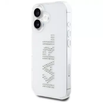 KARL LAGERFELD IML Rhinestones Logo Back Cover for Apple iPhone 16 - Transparent