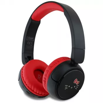 Hello Kitty Face Logo Bluetooth Over-Ear Headphones Red