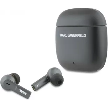 KARL LAGERFELD Metal Printed Logo TWS Earbuds with ANC/ENC - Black