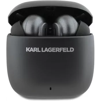 KARL LAGERFELD Metal Printed Logo TWS Earbuds with ANC/ENC - Black