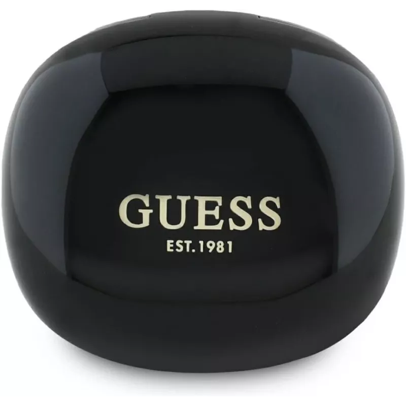 Guess Flat Classic Logo Electroplated TWS Earbuds with Charging Case (Black)