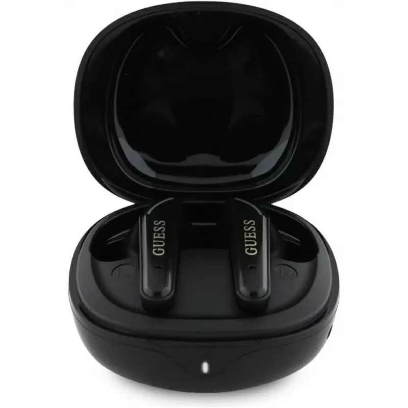 Guess Flat Classic Logo Electroplated TWS Earbuds with Charging Case (Black)
