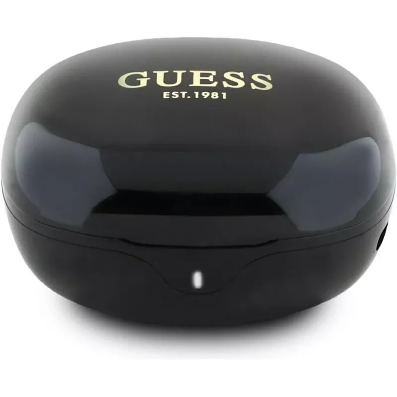 Guess Flat Classic Logo Electroplated TWS Earbuds with Charging Case (Black)