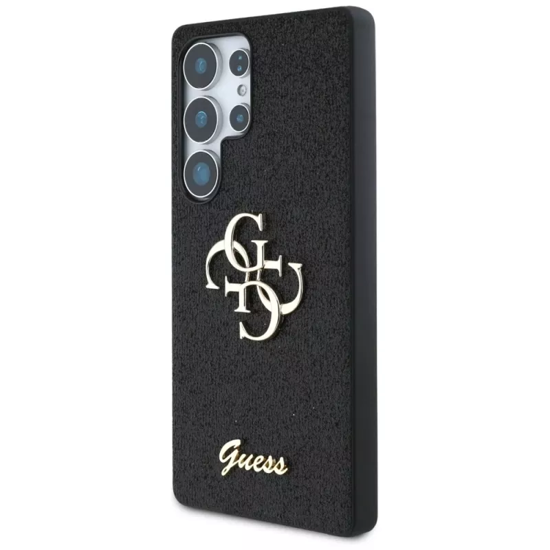 Guess Fixed Glitter Big 4G Metal Logo Case for Samsung Galaxy S25 Ultra (Black)