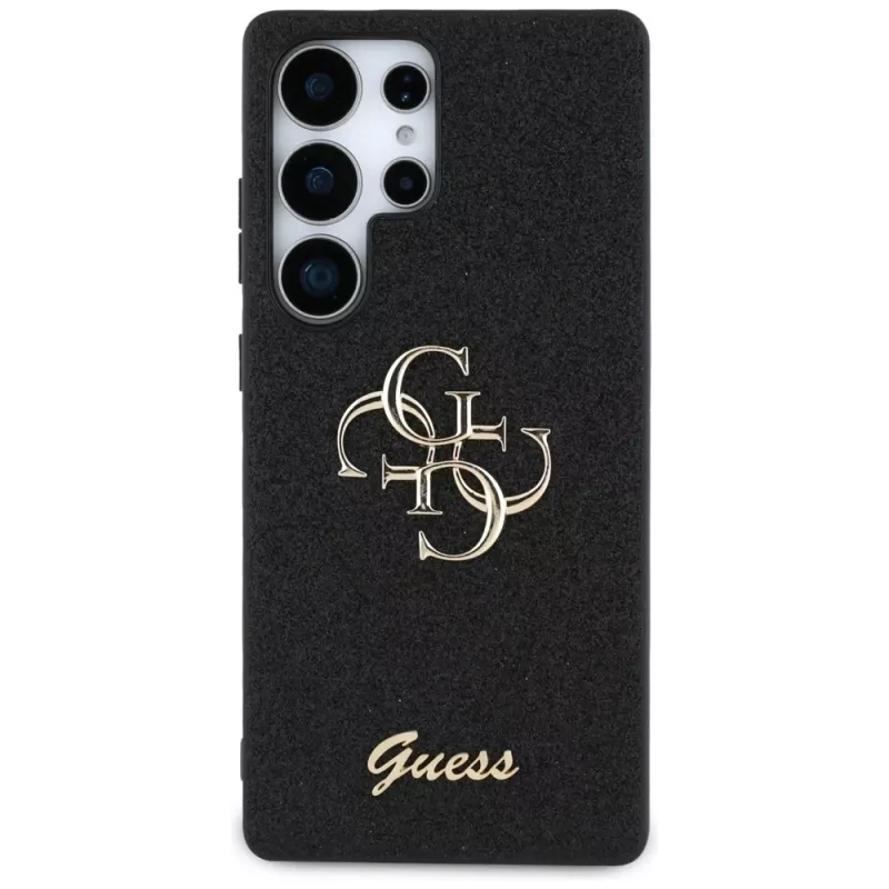 Guess Fixed Glitter Big 4G Metal Logo Case for Samsung Galaxy S25 Ultra (Black)