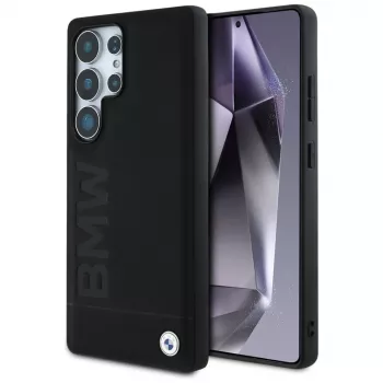 BMW Leather Big Wordmark Case for Samsung Galaxy S25 Ultra Black
