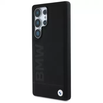 BMW Leather Big Wordmark Case for Samsung Galaxy S25 Ultra Black