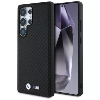BMW Leather Carbon MagSafe Case for Samsung Galaxy S25 Ultra Black