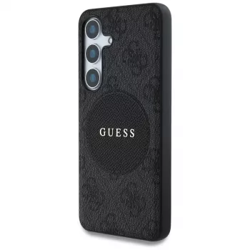 Guess 4G Round Patch Classic Logo MagSafe Case for Samsung Galaxy S25+ (Black)