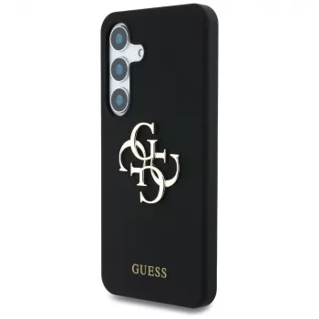 Guess Silicone Big 4G Logo Bottom Script Case for Samsung Galaxy S25, Black