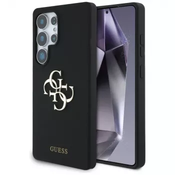Guess Silicone Big 4G Logo Bottom Script Case for Samsung Galaxy S25 Ultra - Black