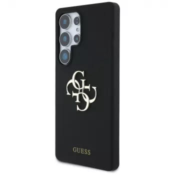 Guess Silicone Big 4G Logo Bottom Script Case for Samsung Galaxy S25 Ultra - Black